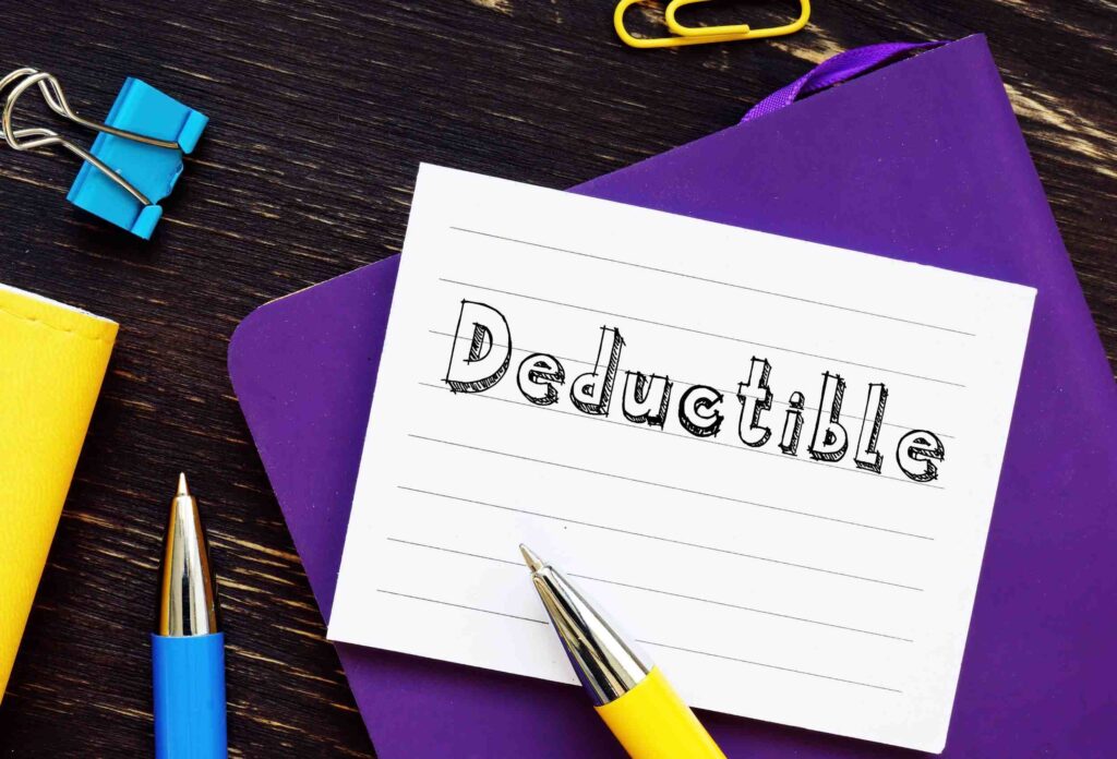 a picture of a piece of paper that says Deductible